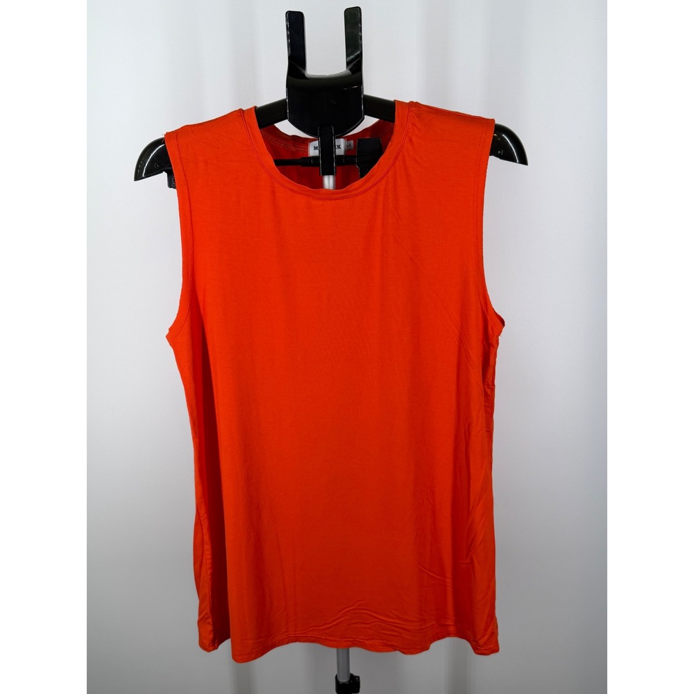 Magicmk Orange Sleeveless Muscle Tee Tank Top Large Modal Spandex Crew Neck